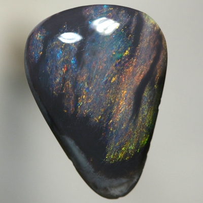 SOLID BLACK OPAL Red and copper fire moves between black opal